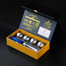 Load image into Gallery viewer, NOBLESIP Whiskey Bourbon Chilling BASKETBALL Steel Balls ๐ฃ๐ฅ๐๐ ๐๐จ๐ ice Set. Chill Drinks, Cocktails, Beer, Wine, with no Dilution, no impurities. Whisky Men New bar Gift for Sports Players, Fans. A great New Year home bar gift!