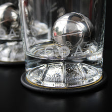 Load image into Gallery viewer, NOBLESIP Whiskey Bourbon Chilling BASKETBALL Steel Balls ๐ฃ๐ฅ๐๐ ๐๐จ๐ ice Set. Chill Drinks, Cocktails, Beer, Wine, with no Dilution, no impurities. Whisky Men New bar Gift for Sports Players, Fans. A great New Year home bar gift!