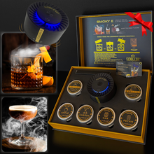 Load image into Gallery viewer, NOBLESIP Cocktail Whiskey Smoker 𝗣𝗥𝗘𝗠𝗜𝗨𝗠 Kit Smoky E, Home Bar Tool Set with the New Innovative Automatic Electric Smoking System. A Great Christmas Men gift for bourbon, old fashioned drinks