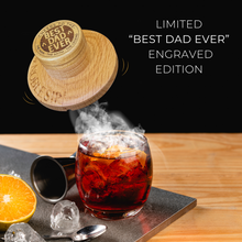 Load image into Gallery viewer, Whiskey Cocktail Smoker Kit "BEST DAD EVER" engraved! Special gift for whisky, bourbon, scotch, old fashioned lover dad. NOBLESIP - PREMIUM set in designer gift box