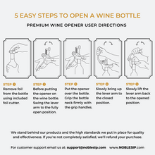 Load image into Gallery viewer, Wine Opener Set ๐ฃ๐ฅ๐๐ ๐๐จ๐ 6 PCS Kit: Rabbit Corkscrew, Foil Cutter, 2 Bottle Stoppers, Extra Corkscrew, Wood Stand. Designer Gift Box with Instructions!