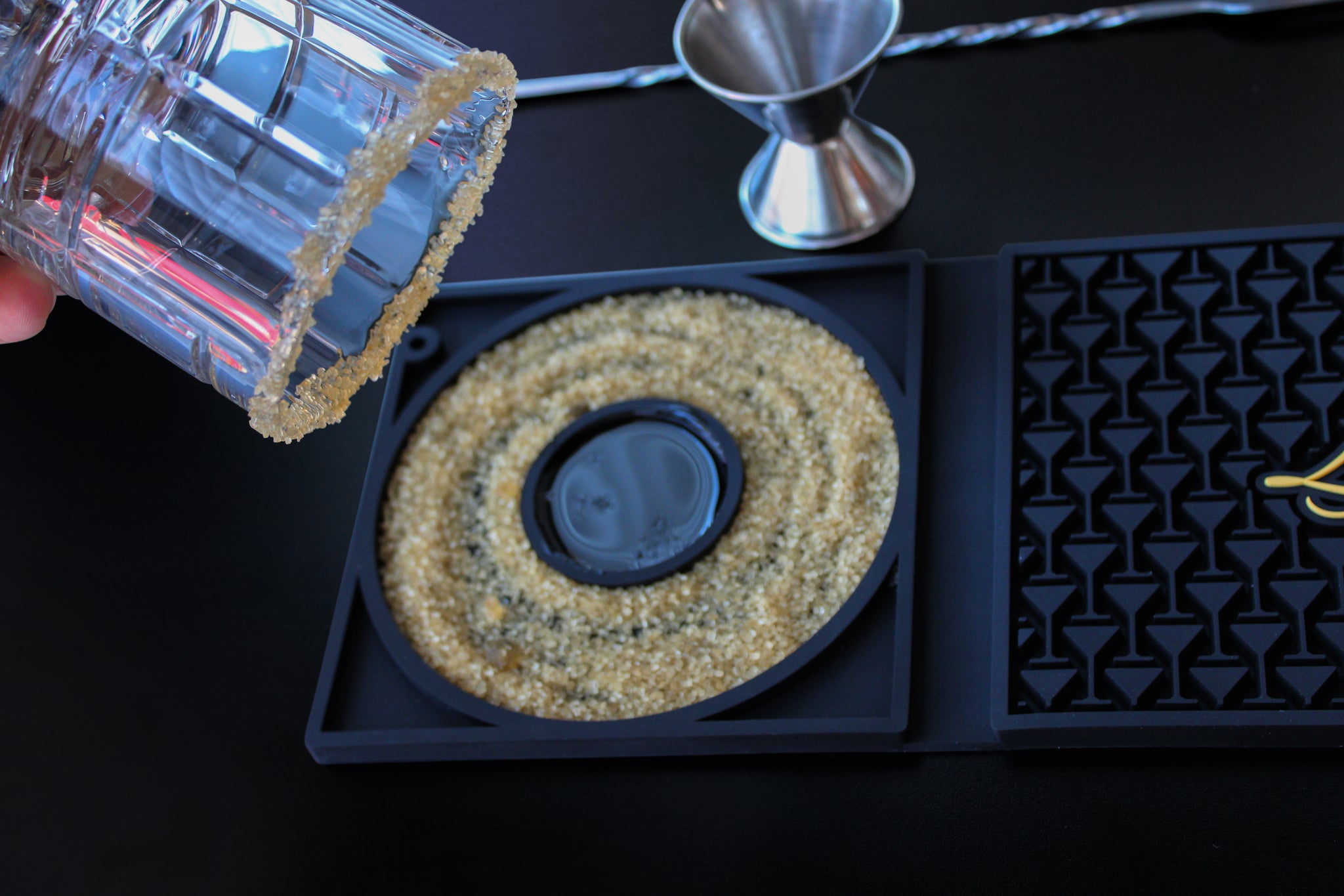 thumbnail image 2 of Foldable 3-in-1 Silicone Bar Mat - 18x12 Inch Drying Mat With Cutting Board & Rim Tray, Counter Protector For Bartending 2 of 14