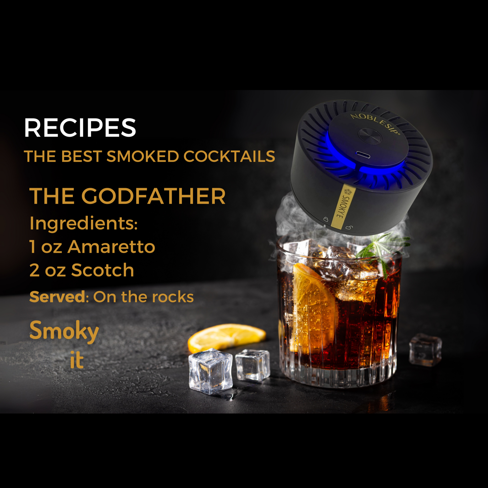 NOBLESIP Cocktail Whiskey Smoker 𝗣𝗥𝗘𝗠𝗜𝗨𝗠 new Smoky E, Home