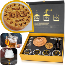 Load image into Gallery viewer, Cocktail Smoker Kit &quot;BEST DAD EVER&quot; engraved Special Edition gift for fathers. Smoke Whiskey, Bourbon, Scotch, Old fashioned. Gift Box with Gift Note Card- ready to be gifted. Complete Smoking Bar Set - Smoky by NOBLESIP 𝗣𝗥𝗘𝗠𝗜𝗨𝗠
