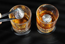 Load image into Gallery viewer, NOBLESIP Whiskey Bourbon GOLF Glasses 𝗣𝗥𝗘𝗠𝗜𝗨𝗠 Gift Set: 2 Glasses, 2 Steel Chilling Balls, 2 Coasters. The best way for a Golf Player or Fan to enjoy his Whisky, Scotch, Old Fashioned Cocktails. A great New Year home bar golfer gift!
