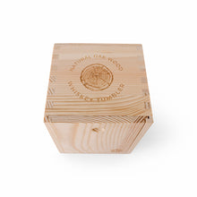 Load image into Gallery viewer, Oak_whiskey_tumbler_with_wood_gift_box_for_him_NOBLESIP
