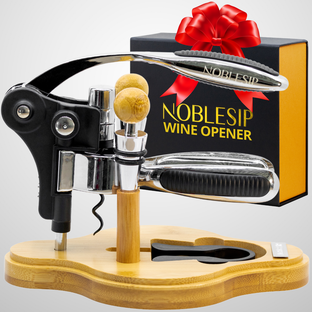 thumbnail image 2 of 9-Piece Wine Opener Set - Stainless Steel Rabbit Corkscrew With Foil Cutter, Pourer & Stoppers 2 of 5