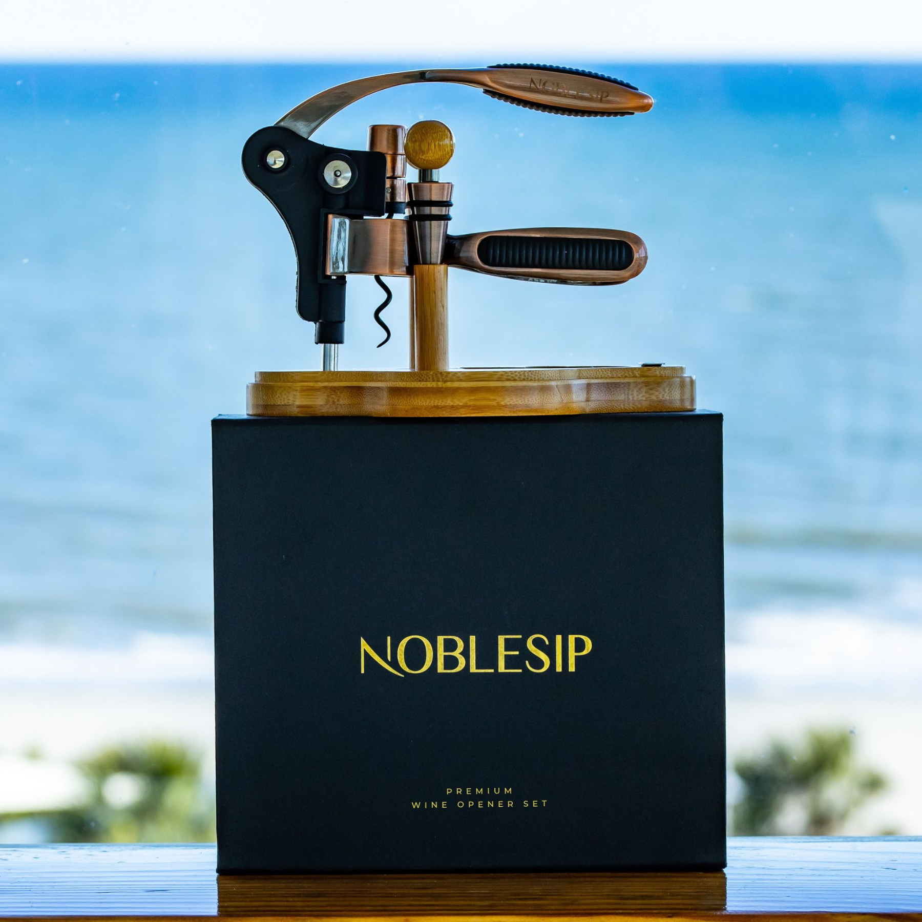 Connoisseur’s Wine Deluxe Set Wood Box Opener Cutter Stopper Wedding Gift  NIB